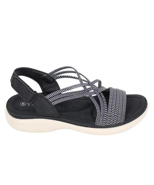 Ladies Savoy TMT Strappy Elasticated Mule