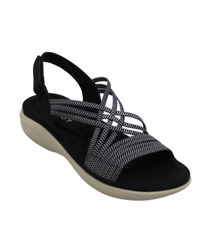 Ladies Savoy TMT Strappy Elasticated Mule | Eagle Clothing | Plus Size | Big & Tall