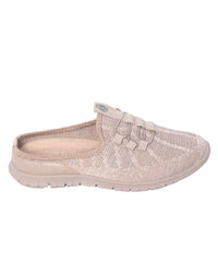 Beige Ladies Soft Style Nansi Casual Slip On sneaker with memory foam and knitted upper