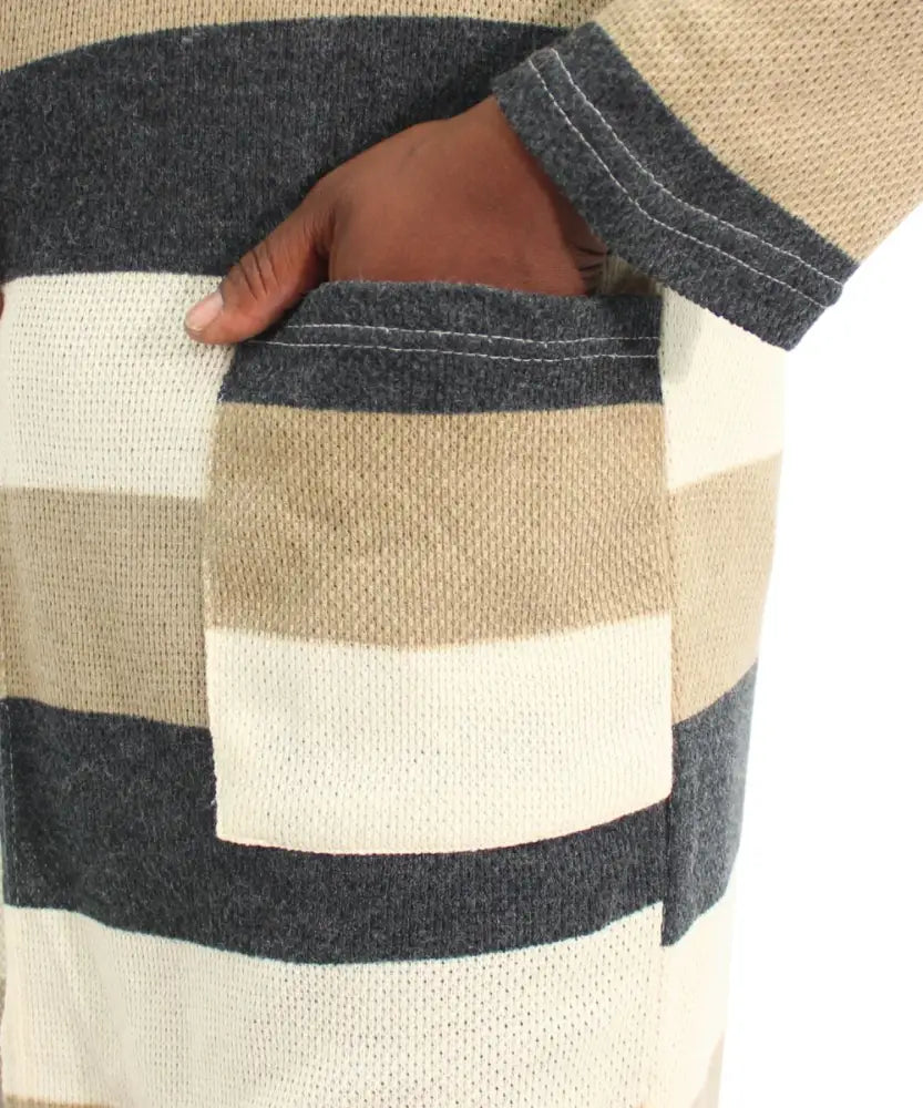 Ladies Stripe Cardigan | Eagle Clothing | Plus Size | Big & Tall