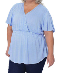Ladies Stripe Crossover Tunic | R209.90 Eagle Clothing Plus Size Big & Tall