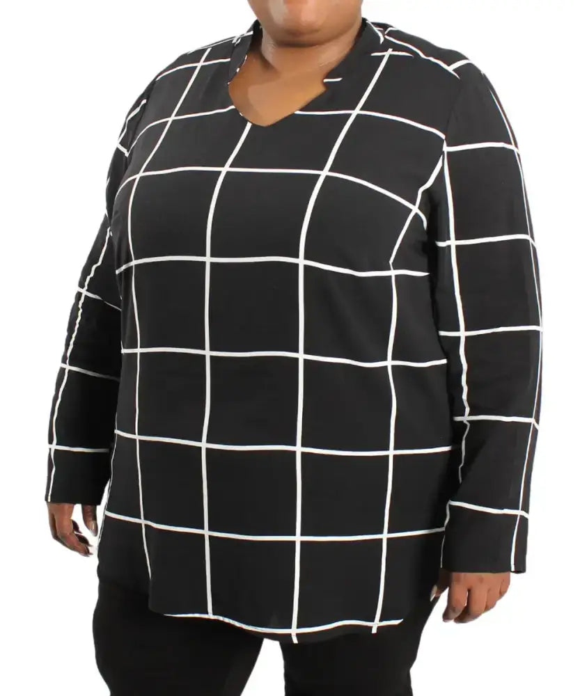 Ladies Stripe Detail VNeck Tunic | R230 | Eagle Clothing | Plus Size | Big & Tall
