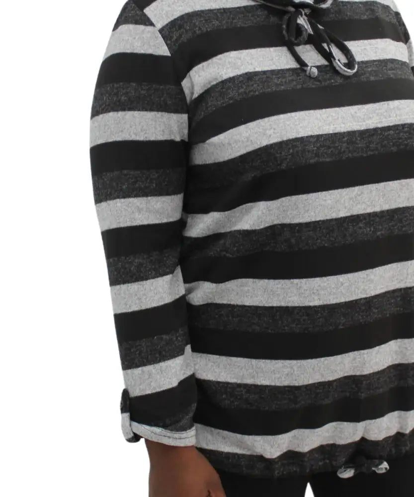 Ladies Stripe Funnel Neck Jersey | Eagle Clothing | Plus Size | Big & Tall