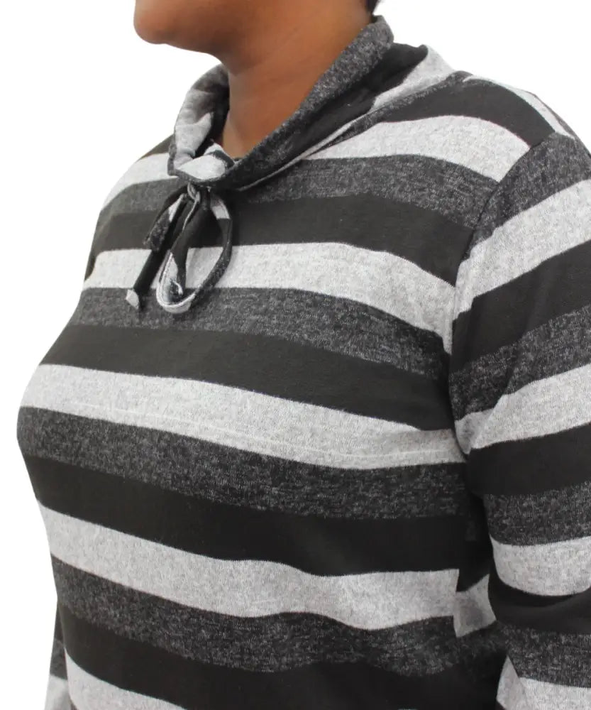 Ladies Stripe Funnel Neck Jersey | Eagle Clothing | Plus Size | Big & Tall