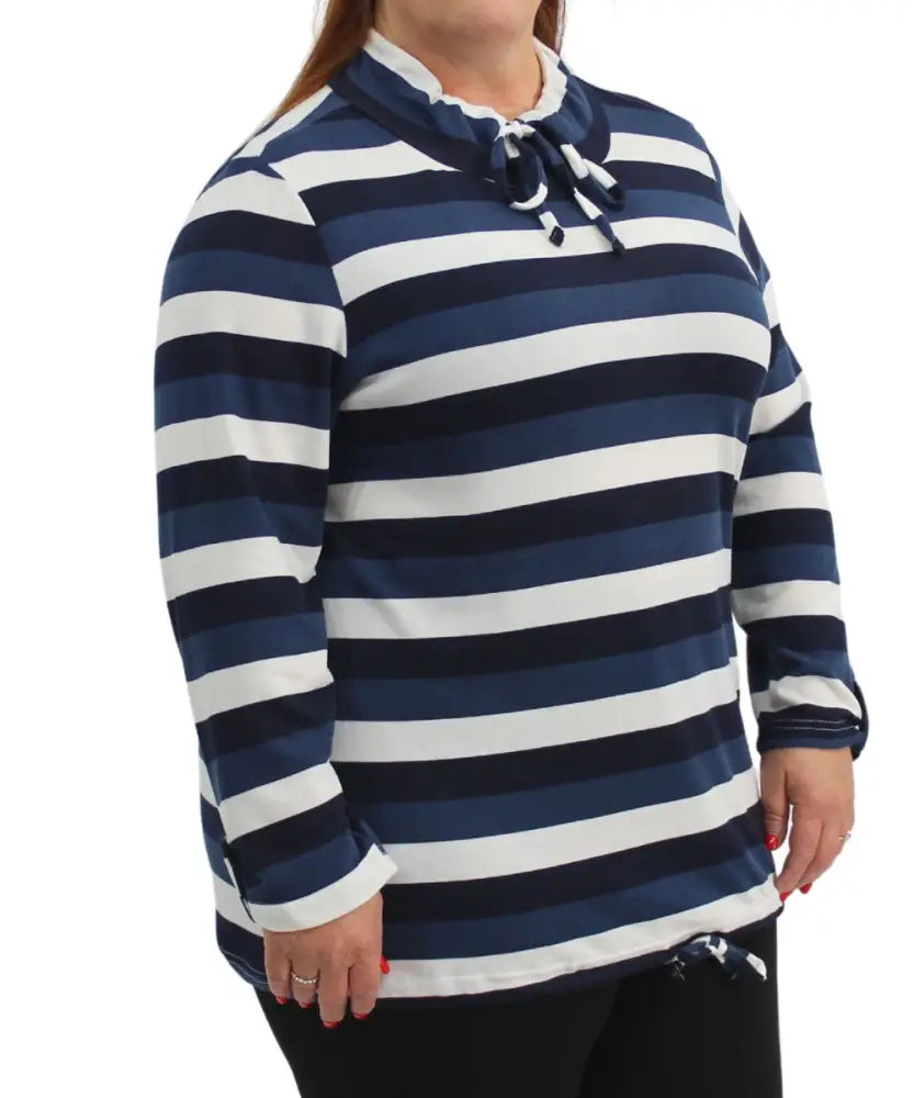 Ladies Stripe Funnel Neck Jersey | Eagle Clothing | Plus Size | Big & Tall