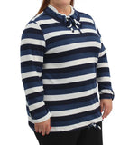 Ladies Stripe Funnel Neck Jersey | Eagle Clothing | Plus Size | Big & Tall