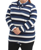 Ladies Stripe Funnel Neck Jersey | Eagle Clothing | Plus Size | Big & Tall