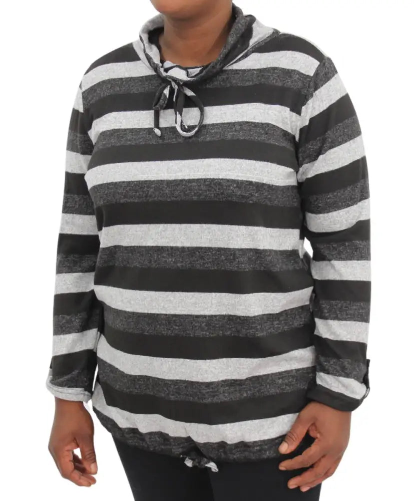 Ladies Stripe Funnel Neck Jersey | Eagle Clothing | Plus Size | Big & Tall