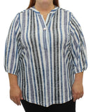Ladies Stripe Henly Tab Top