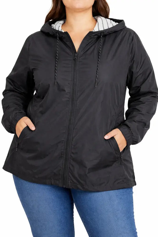 Ladies Stripe Inner Hoody Jacket