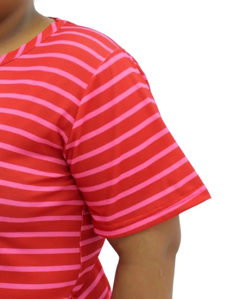 Ladies Stripe T-Shirt | Eagle Clothing | Plus Size | Big & Tall