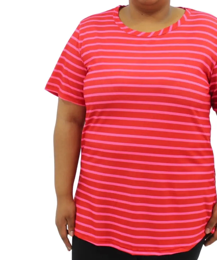 Ladies Stripe T-Shirt | Eagle Clothing | Plus Size | Big & Tall