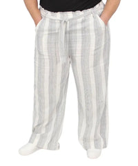 Ladies Stripe Wide Leg Linen Pants | R409.90 | Eagle Clothing | Plus Size | Big & Tall