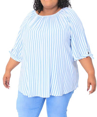Ladies Striped Off The Shoulder Top | R329.90 Eagle Clothing Plus Size Big & Tall