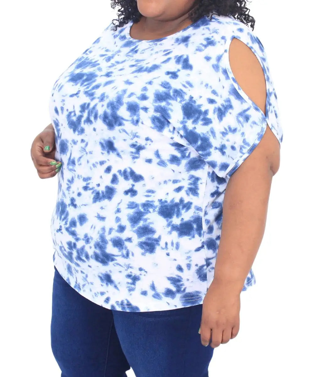 Ladies Tie Dye Cold Shoulder Top | R219.90 Eagle Clothing Plus Size Big & Tall