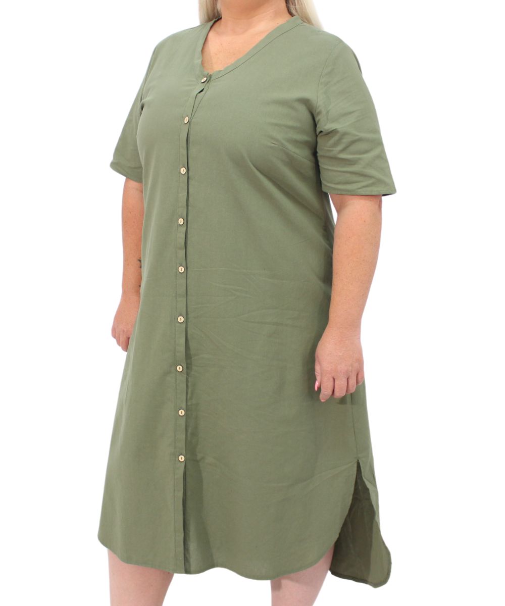 Ladies Washer Cotton Button Up Dress | R549.90 Eagle Clothing Plus Size Big & Tall