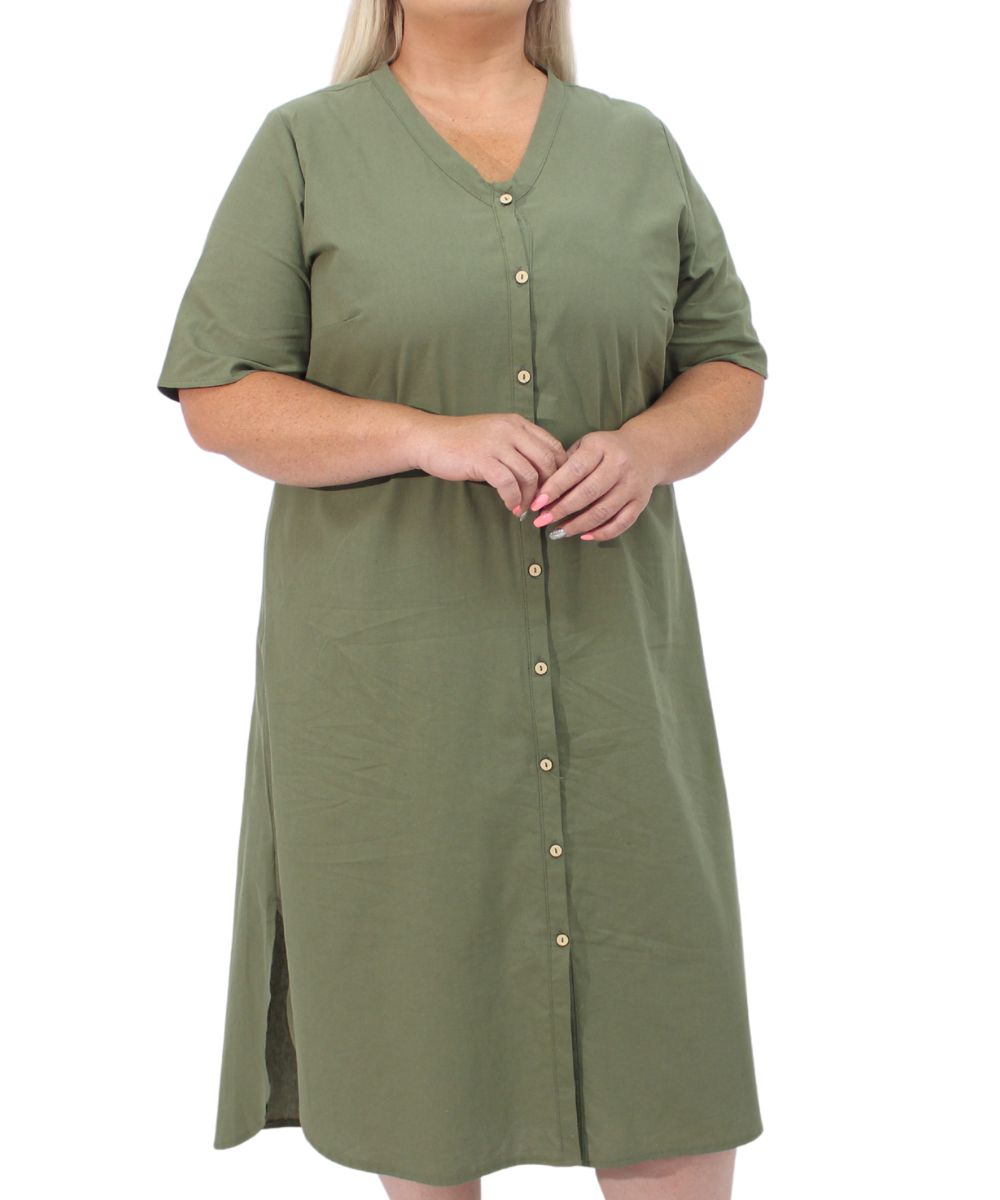 Ladies Washer Cotton Button Up Dress | R549.90 Eagle Clothing Plus Size Big & Tall