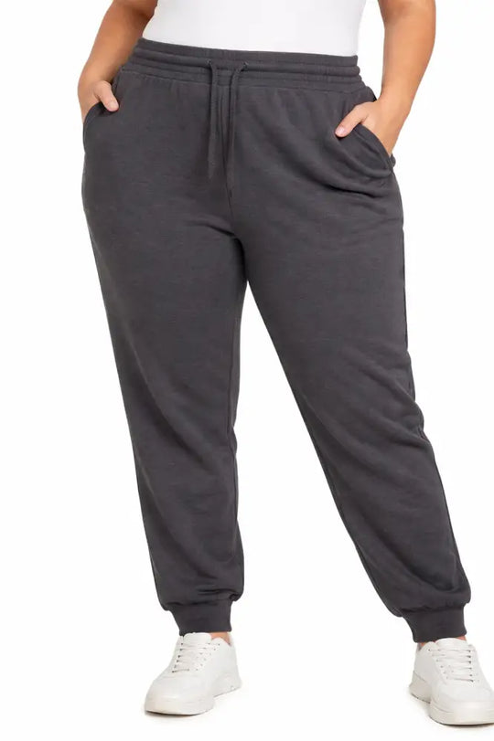 Lds Basic Trackpants Cuff Charc