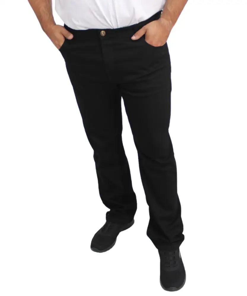 Black denim jeans on a person, showcasing the stylish Mens Colorado Eagle Jean