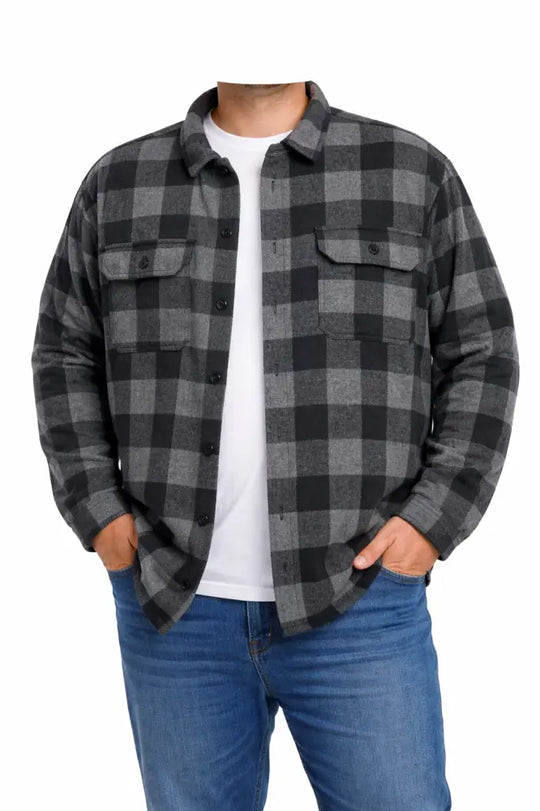 Mens Eagle Fleece Shirt Blk/Grey