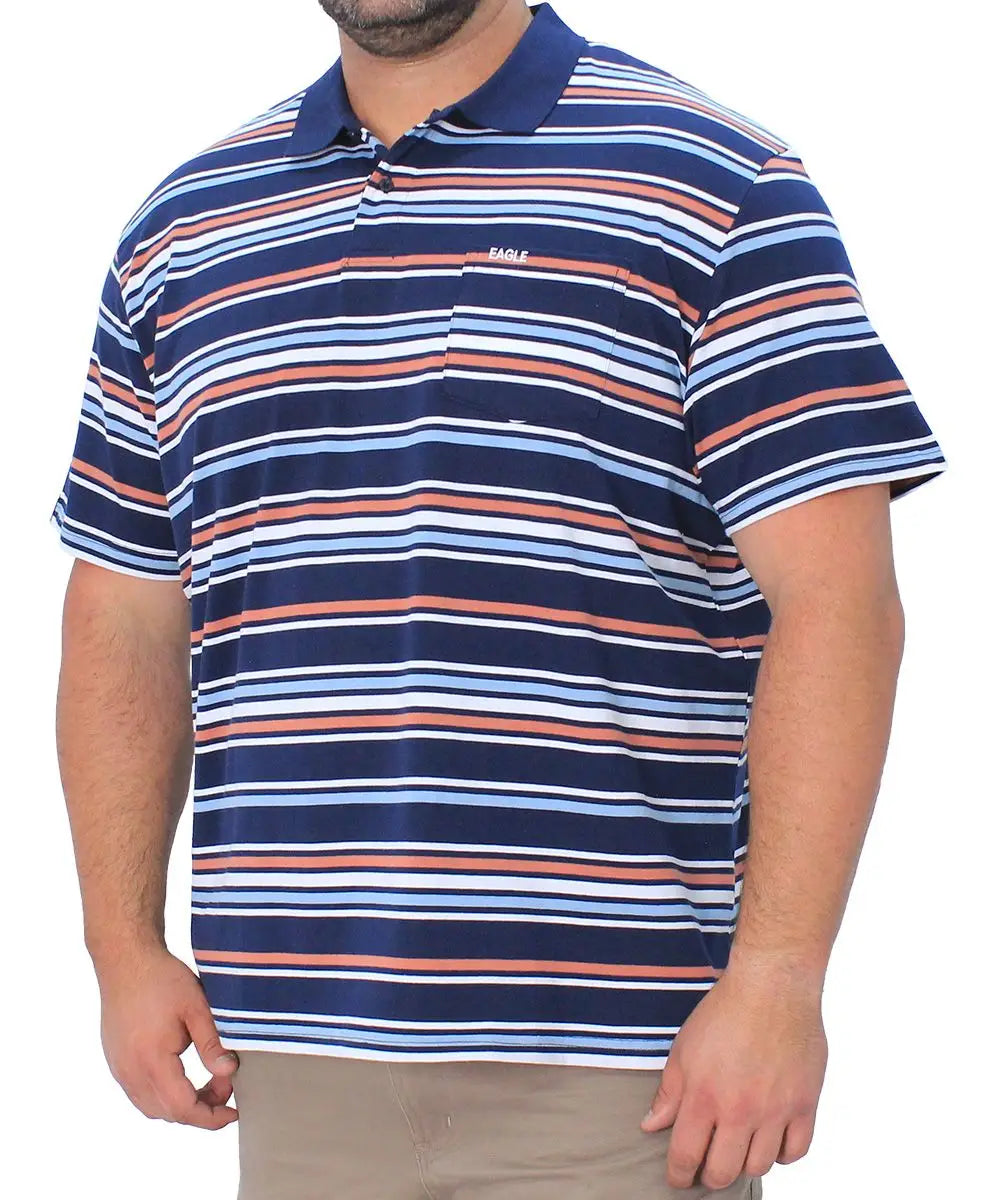 Mens Eagle Stripe Golfer | R399.90 Clothing Plus Size Big & Tall