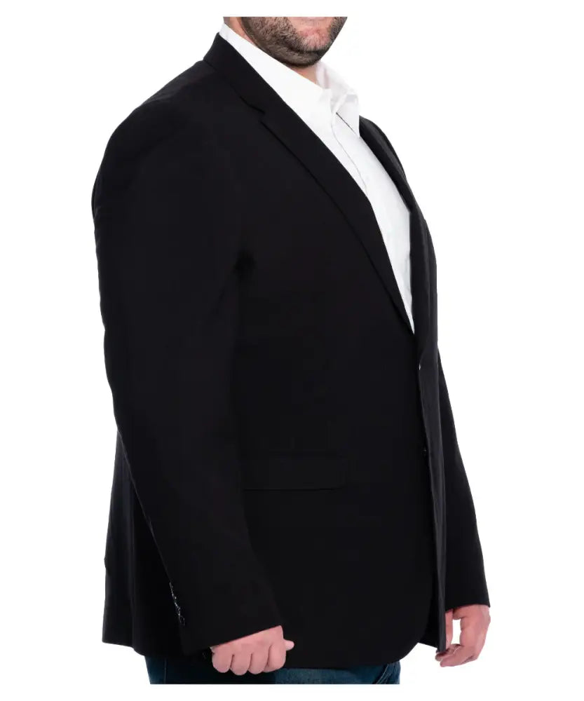 Black Mens Eagle Suit Jacket layered over a crisp white shirt for a stylish look
