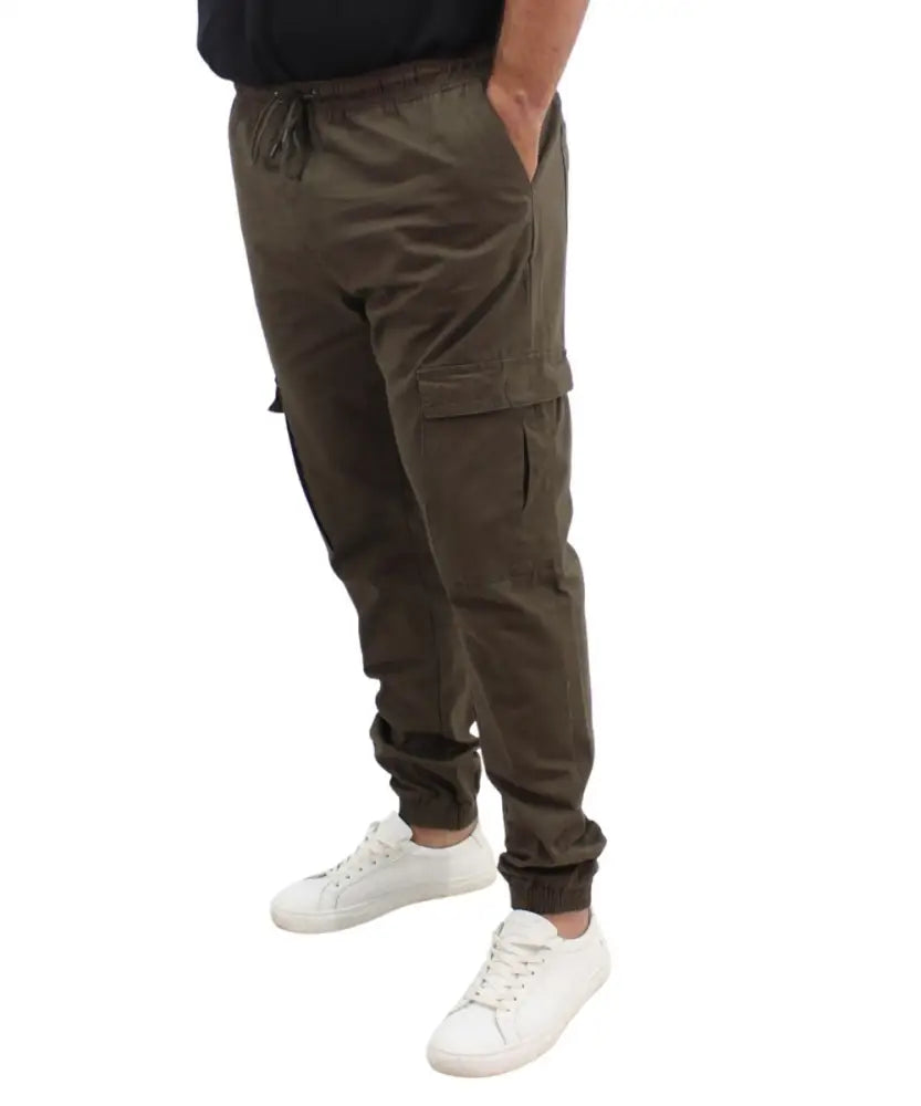 Mens Elasticated Cuff Cargo Pants | Eagle Clothing | Plus Size | Big & Tall