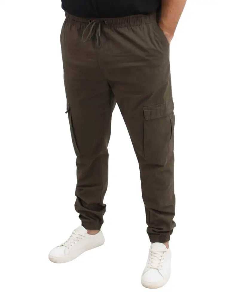 Mens Elasticated Cuff Cargo Pants | Eagle Clothing | Plus Size | Big & Tall