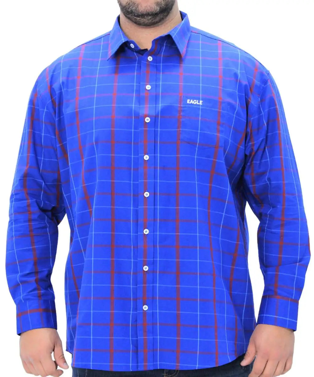 Mens Long Sleeve Check Shirt | R309.90 Eagle Clothing Plus Size Big & Tall