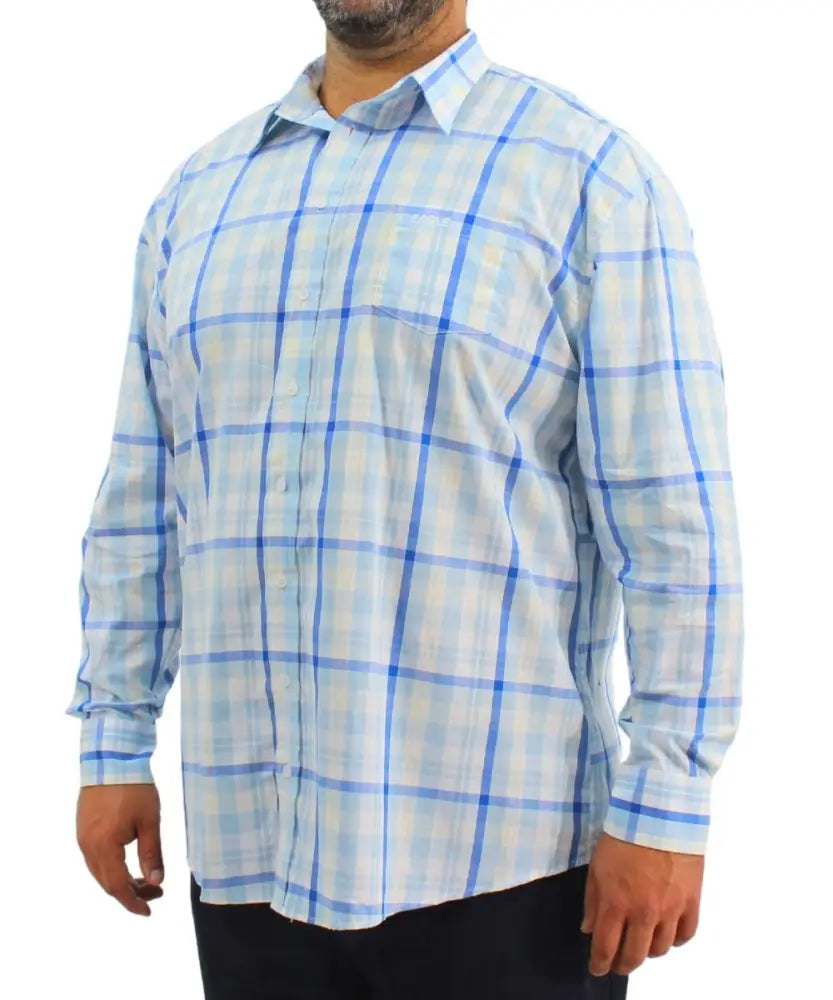 Mens Long Sleeve Check Shirt | Eagle Clothing | Plus Size | Big & Tall