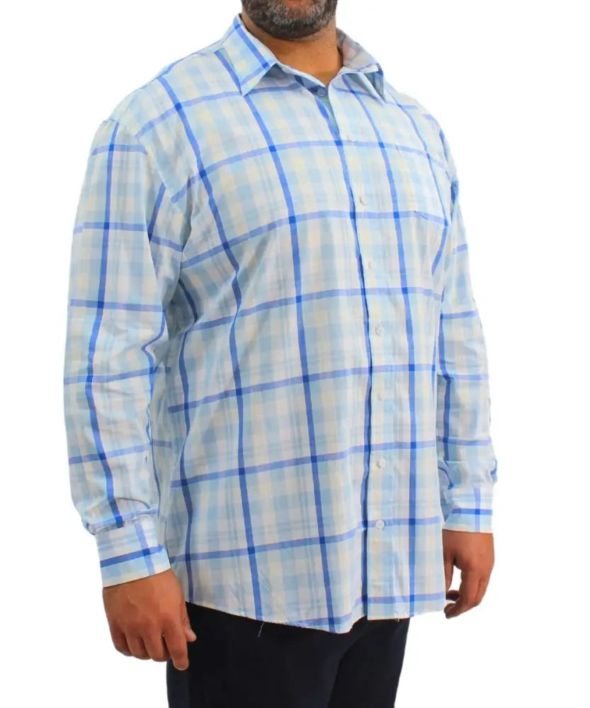 Mens Long Sleeve Check Shirt | Eagle Clothing | Plus Size | Big & Tall