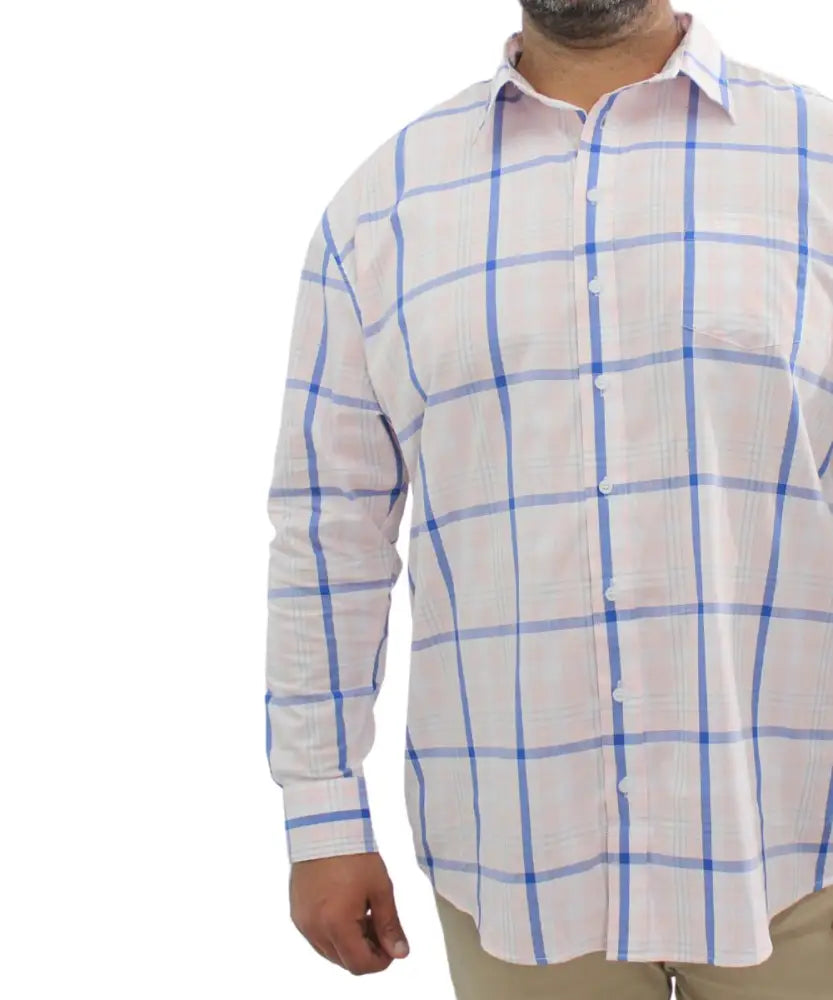 Mens Long Sleeve Check Shirt | Eagle Clothing | Plus Size | Big & Tall