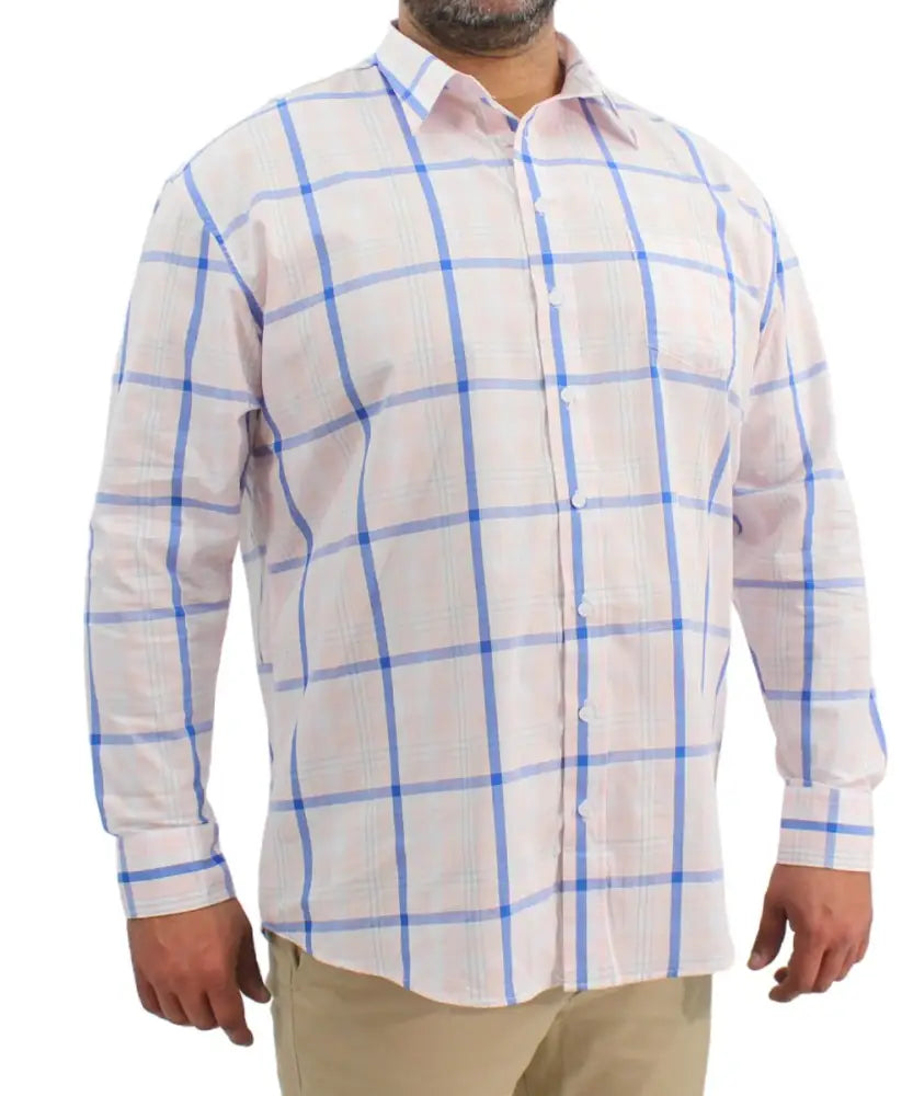 Mens Long Sleeve Check Shirt | Eagle Clothing | Plus Size | Big & Tall