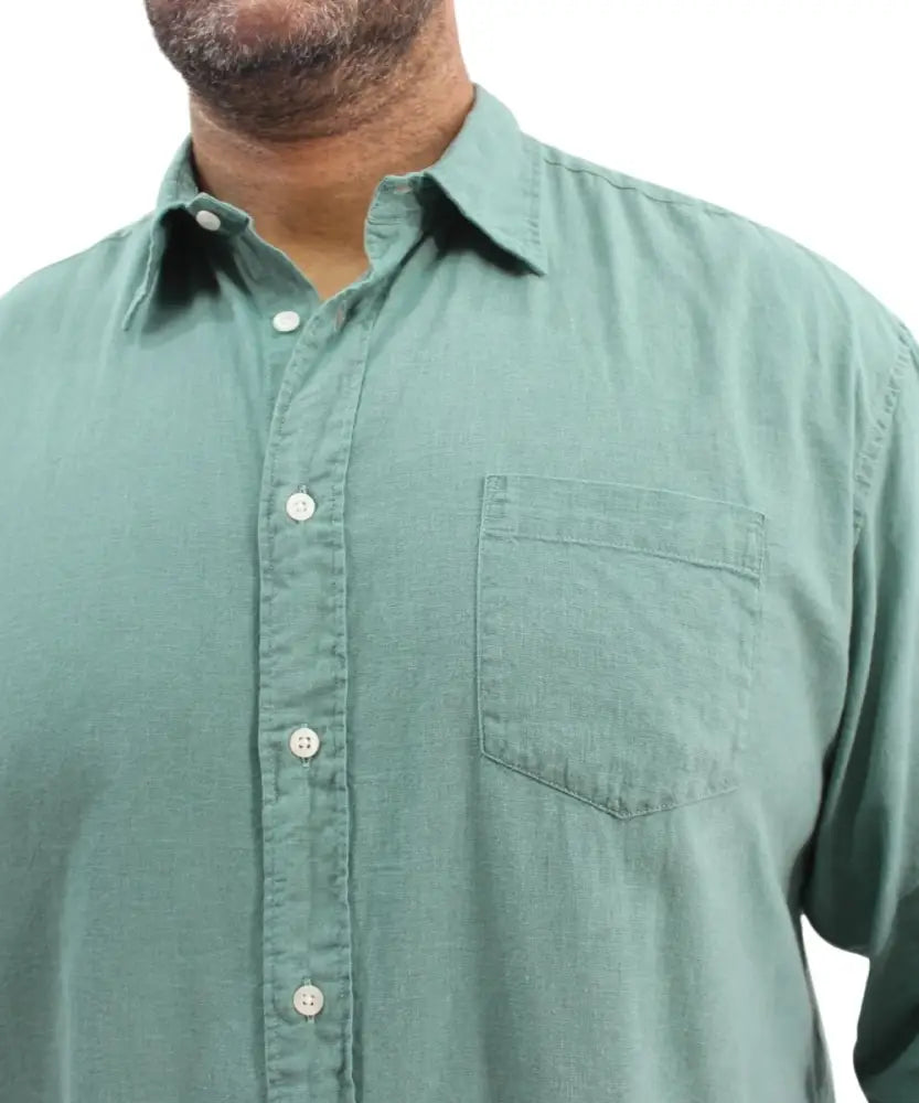Mens Long Sleeve Linen Shirt | Eagle Clothing | Plus Size | Big & Tall