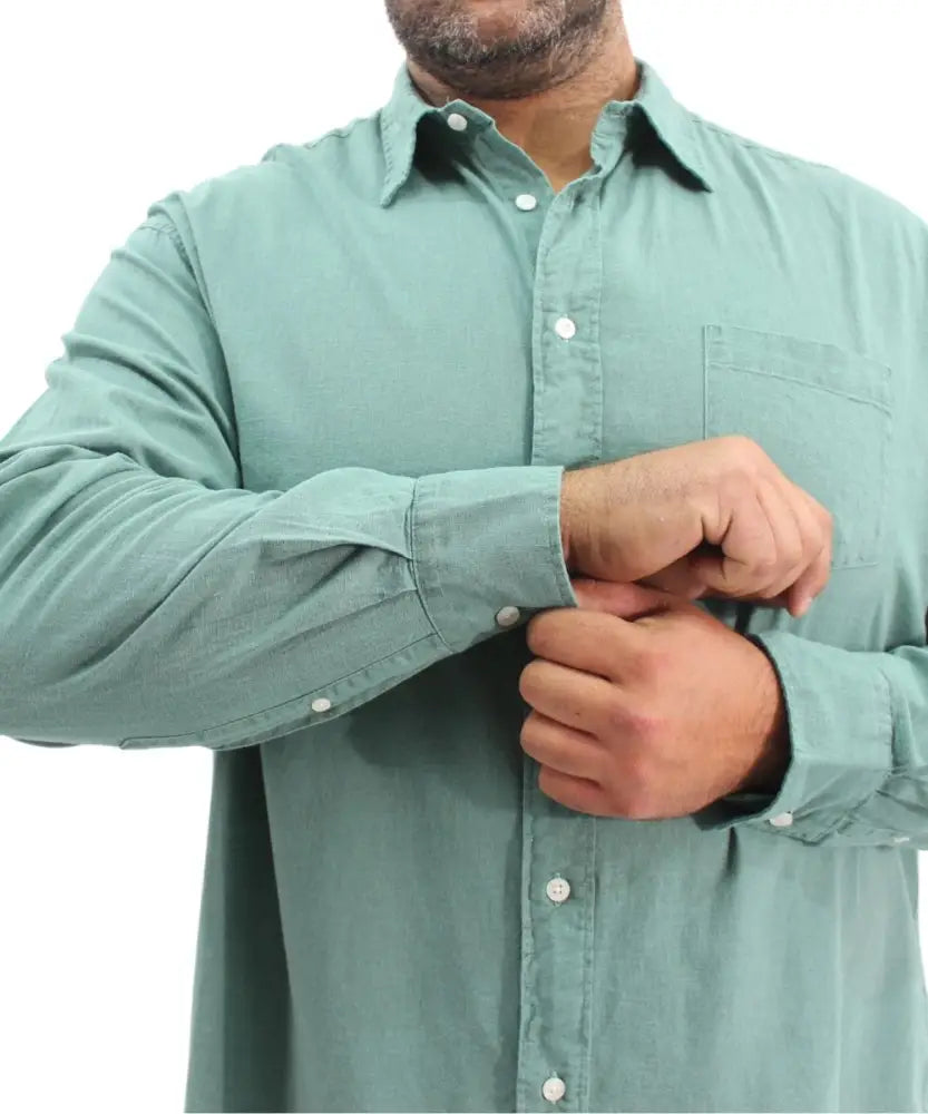 Mens Long Sleeve Linen Shirt | Eagle Clothing | Plus Size | Big & Tall