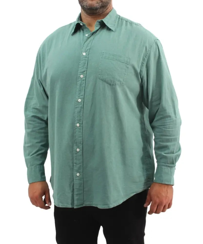 Mens Long Sleeve Linen Shirt | Eagle Clothing | Plus Size | Big & Tall