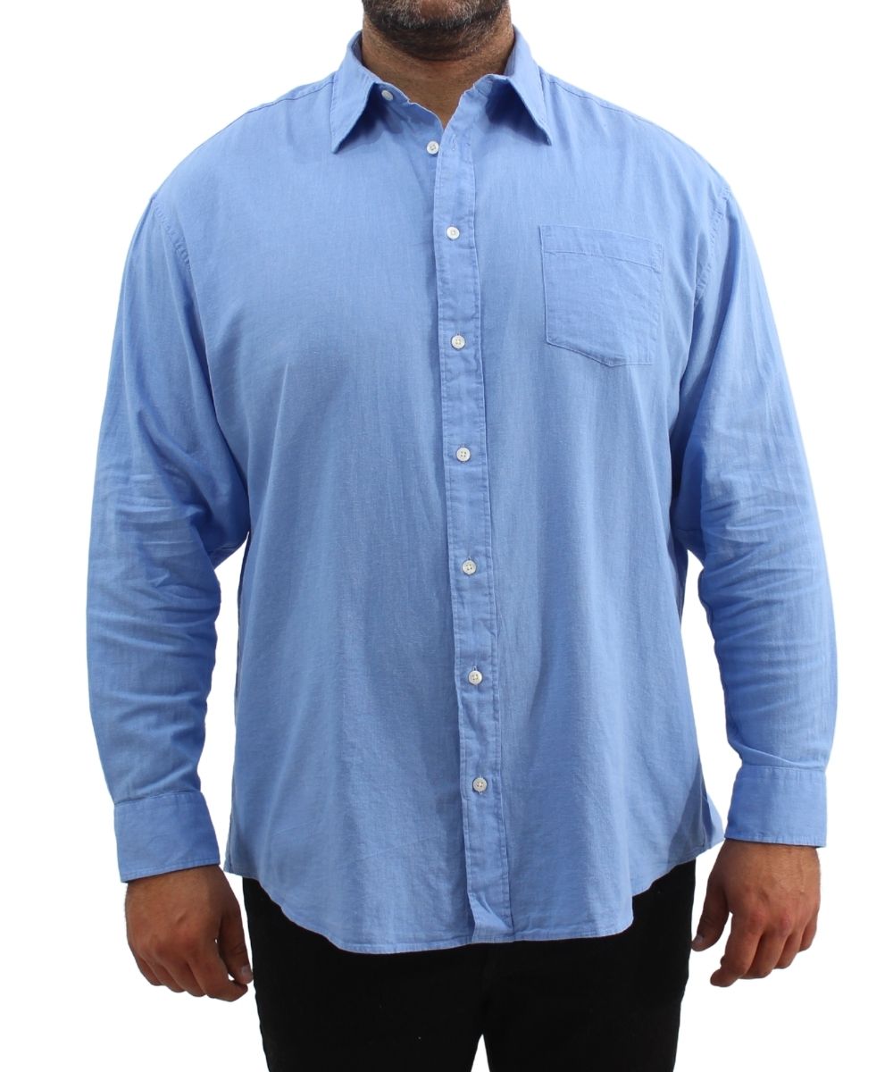 Mens Long Sleeve Linen Shirt