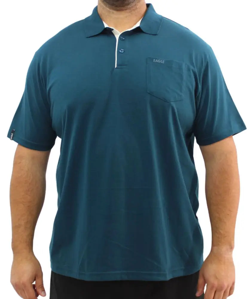 Mens Plain Contrast Golfer | Eagle Clothing | Plus Size | Big & Tall