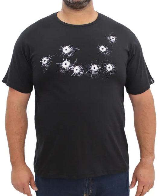Mens Printed Bullet Holes Tee