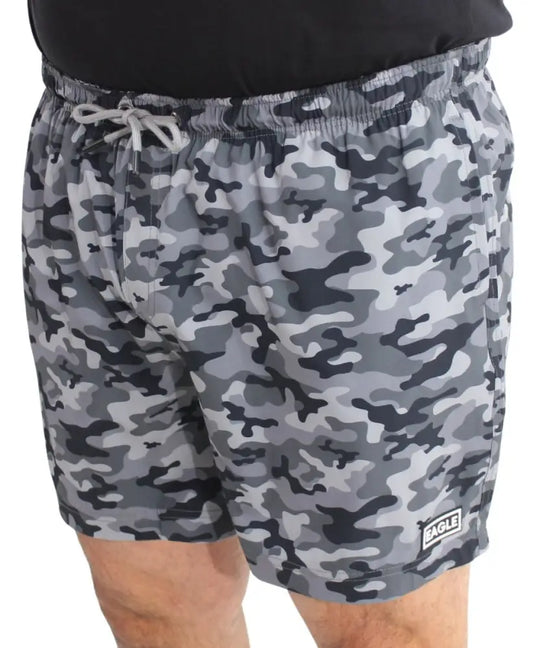 Mens Printed Camo Swim Shorts