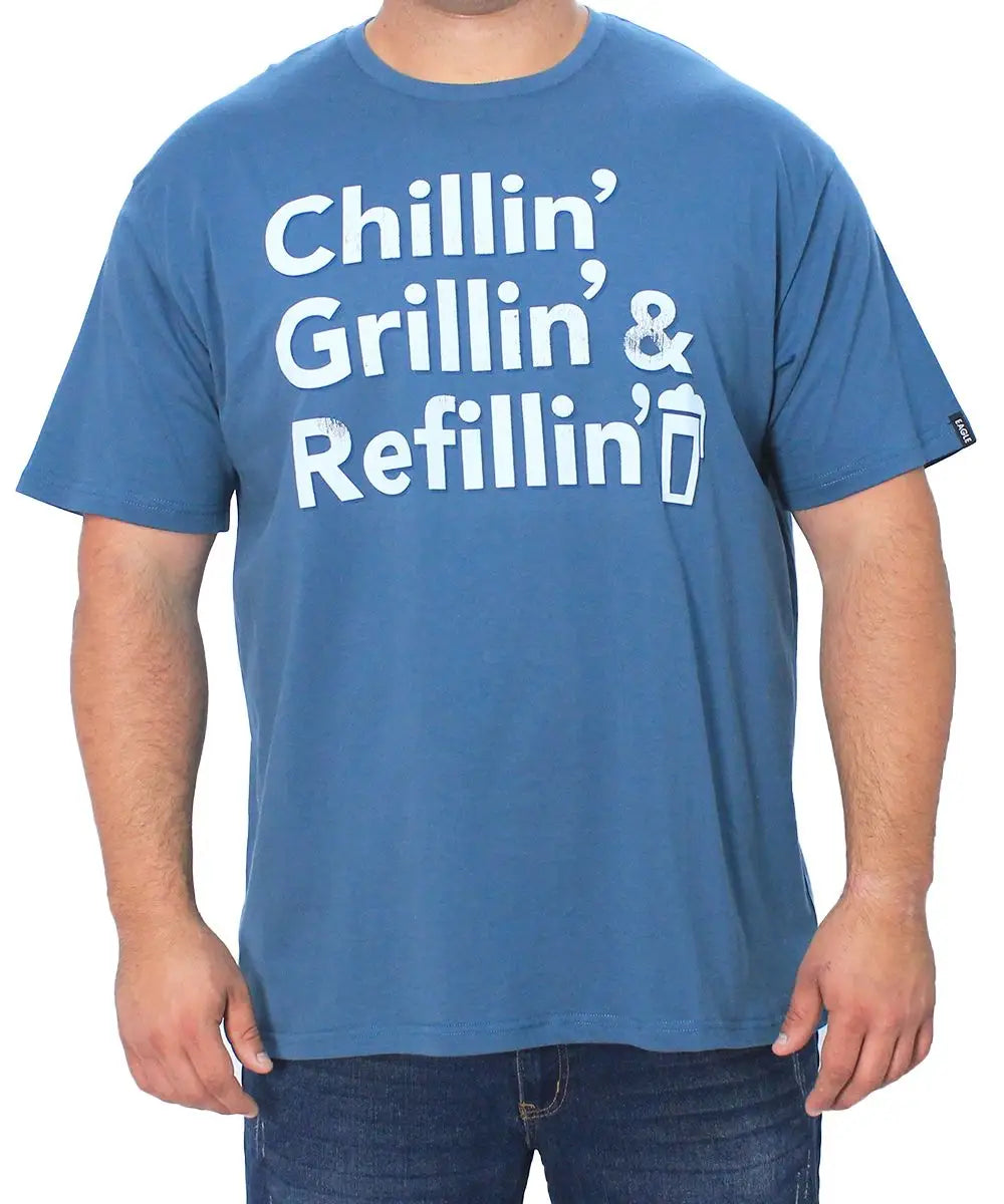 Mens Printed Chillin and Grillin Tee | R229.90 Eagle Clothing Plus Size Big & Tall