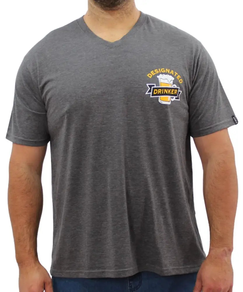 Mens Printed Designated Vneck Tee