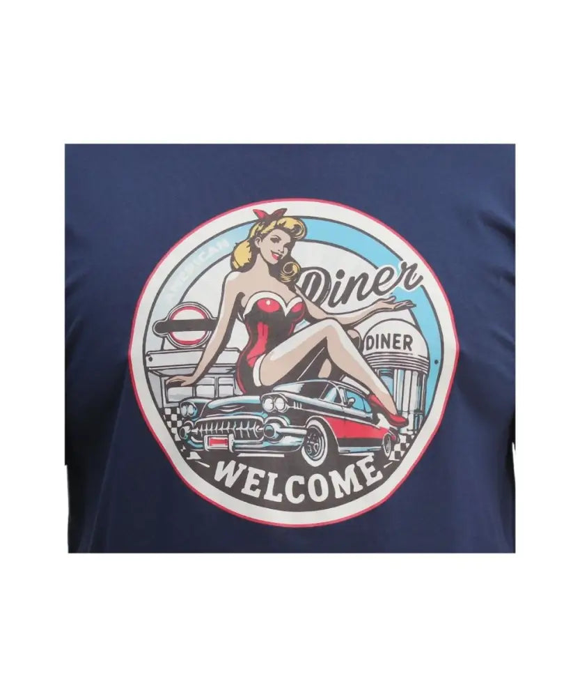 Mens Printed Diner Tee | Eagle Clothing | Plus Size | Big & Tall