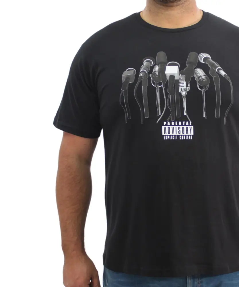 Mens Printed Microphone Tee | Eagle Clothing | Plus Size | Big & Tall