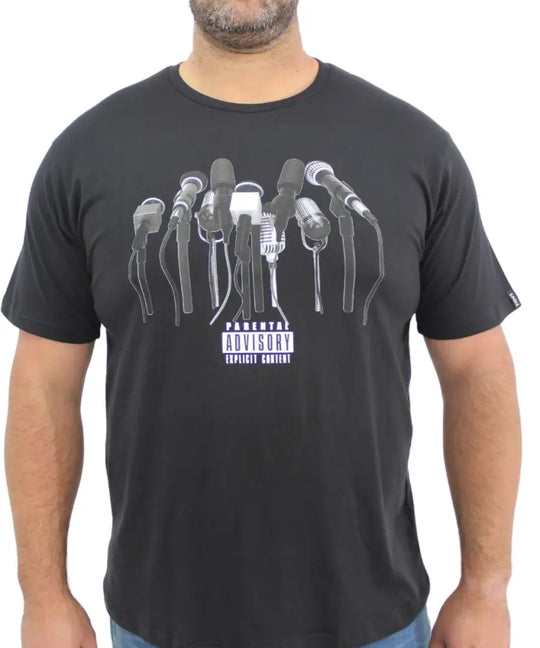 Mens Printed Microphone Tee