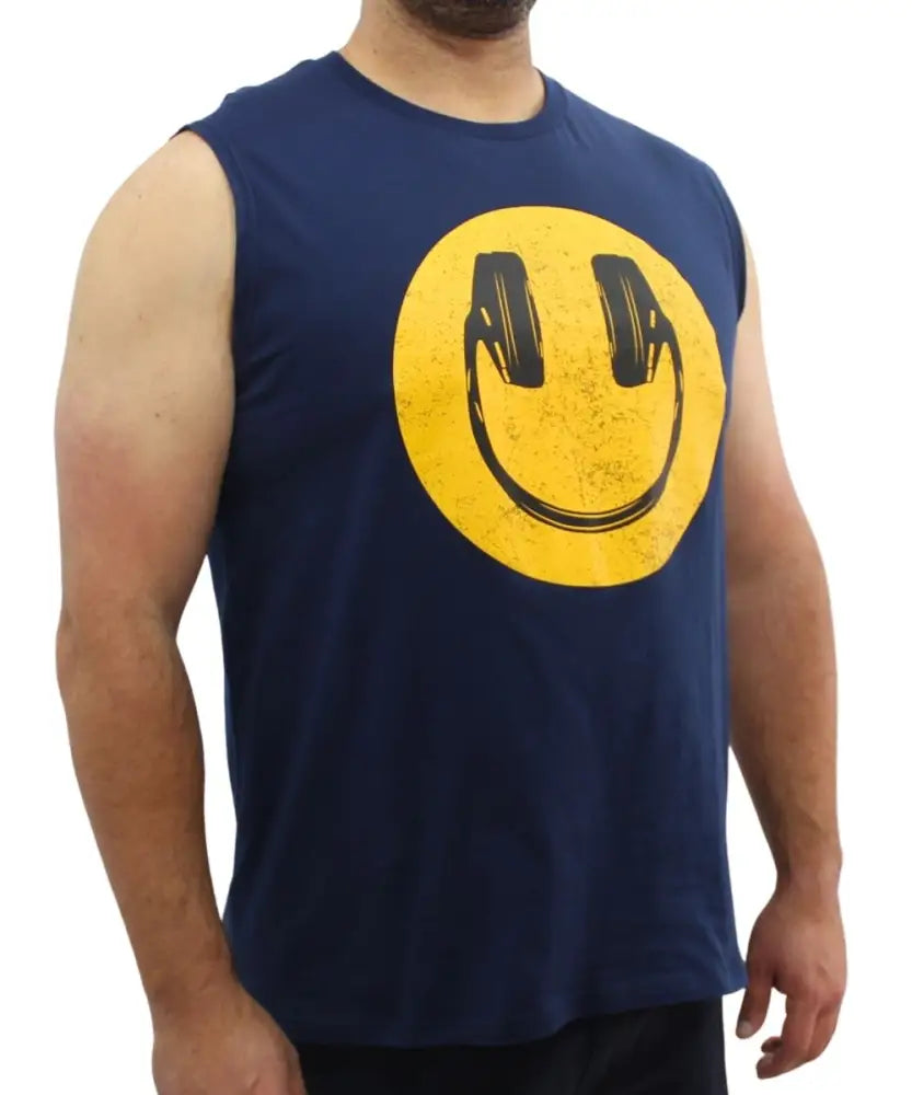 Mens Printed Smiley Vest | Eagle Clothing | Plus Size | Big & Tall