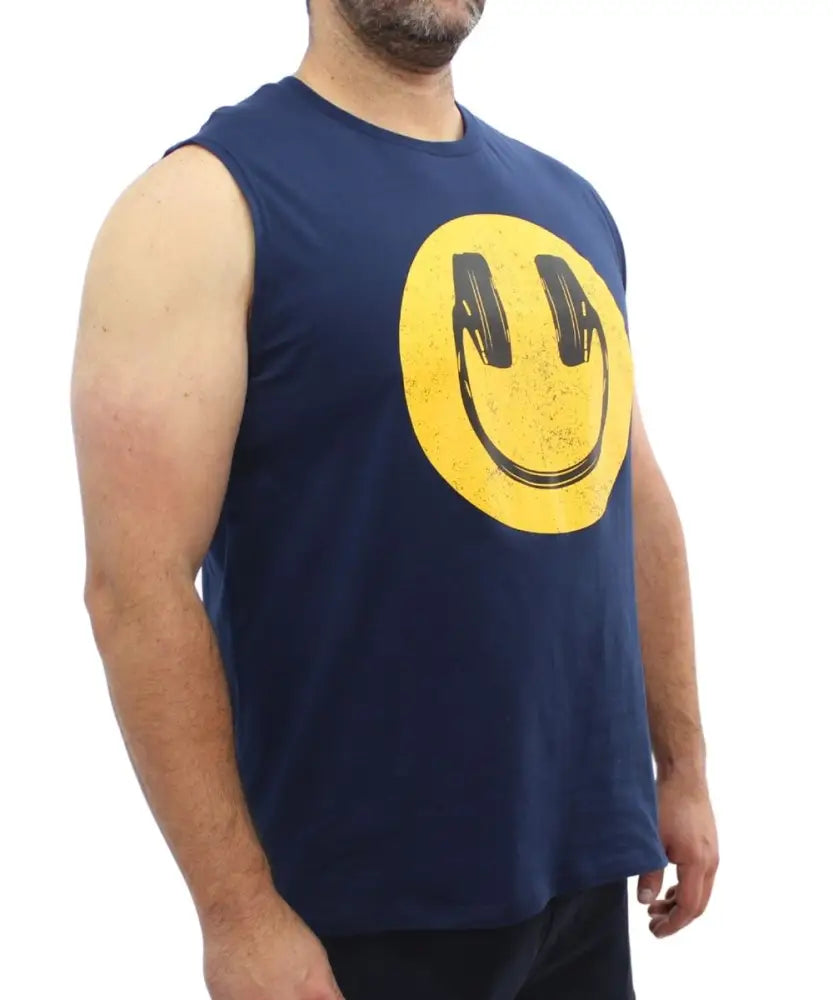 Mens Printed Smiley Vest | Eagle Clothing | Plus Size | Big & Tall