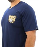 Mens Printed Teddy VNeck Tee