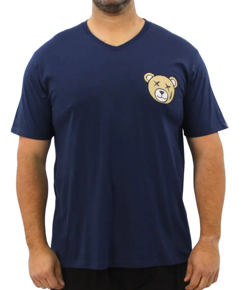 Mens Printed Teddy VNeck Tee