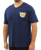 Mens Printed Teddy VNeck Tee
